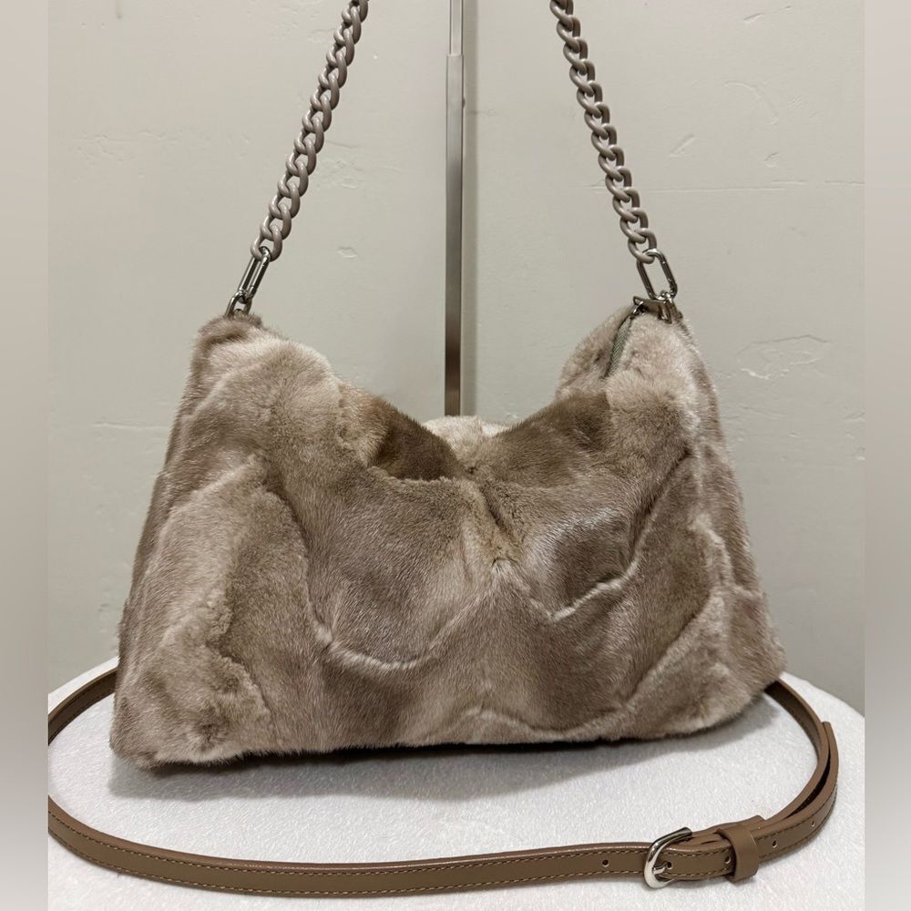 Luxury Real Mink Fur Handmade Slouchy Bag/Shoulder Bag/Crossbody/Multi Use Style